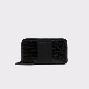 Black wallet wristlet